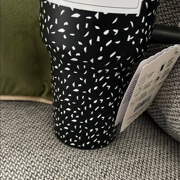 Black and White Composition Notebook Speckled Tumbler with Straw, new - Picture 5 of 9